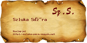 Szluka Sára névjegykártya