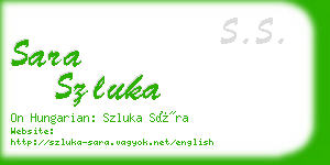 sara szluka business card